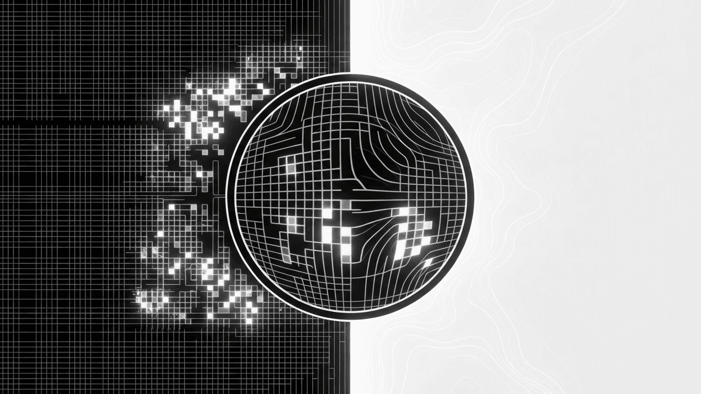 Macro comparison of a pixel grid with visible dark gaps versus a high-density seamless display panel.